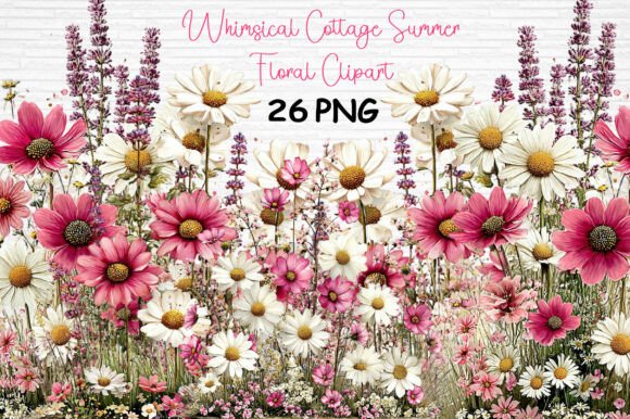 Download Whimsical Cottage Summer Floral Clipart - Summer floral clipart Collection