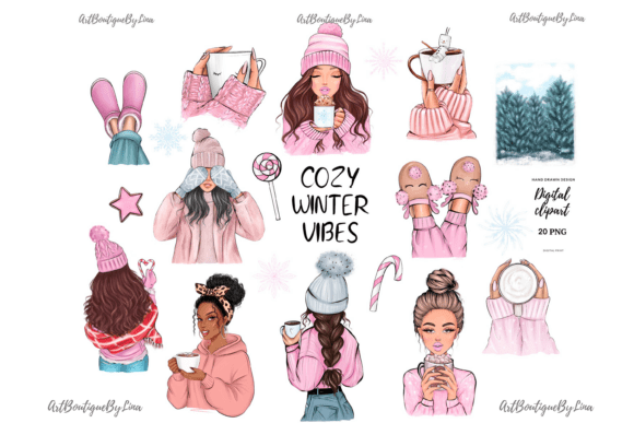 Download Cozy Winter Vibes Clipart Bundle - Cozy winter Collection