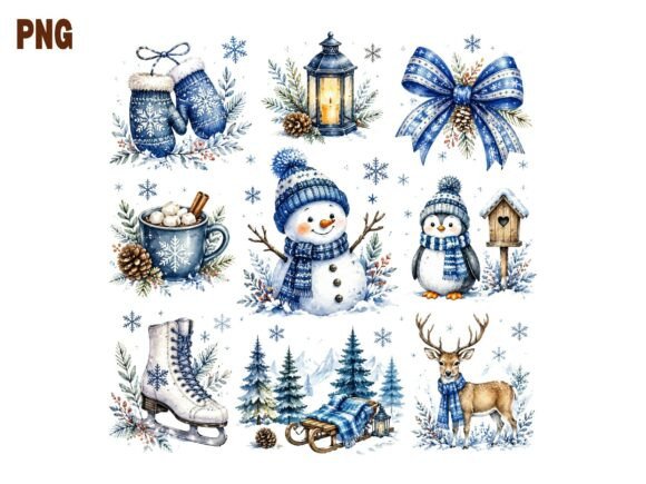 Download Winter Snowman Clipart Sheet PNG, Cute - Winter snowman clipart Collection
