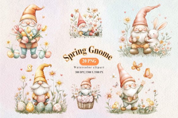 Download Spring Gnome Watercolor Clipart | Easter - Premium Resources