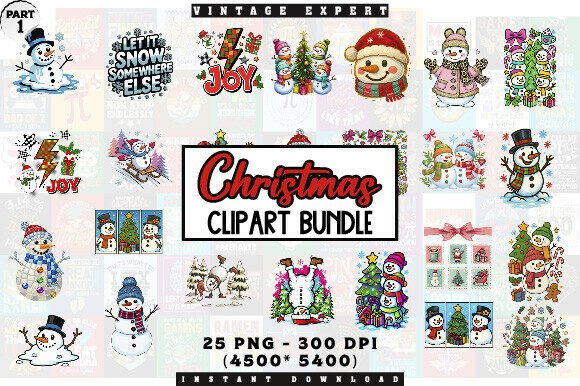Download Cozy Winter Snowman Clipart Bundle - Winter snowman clipart Collection